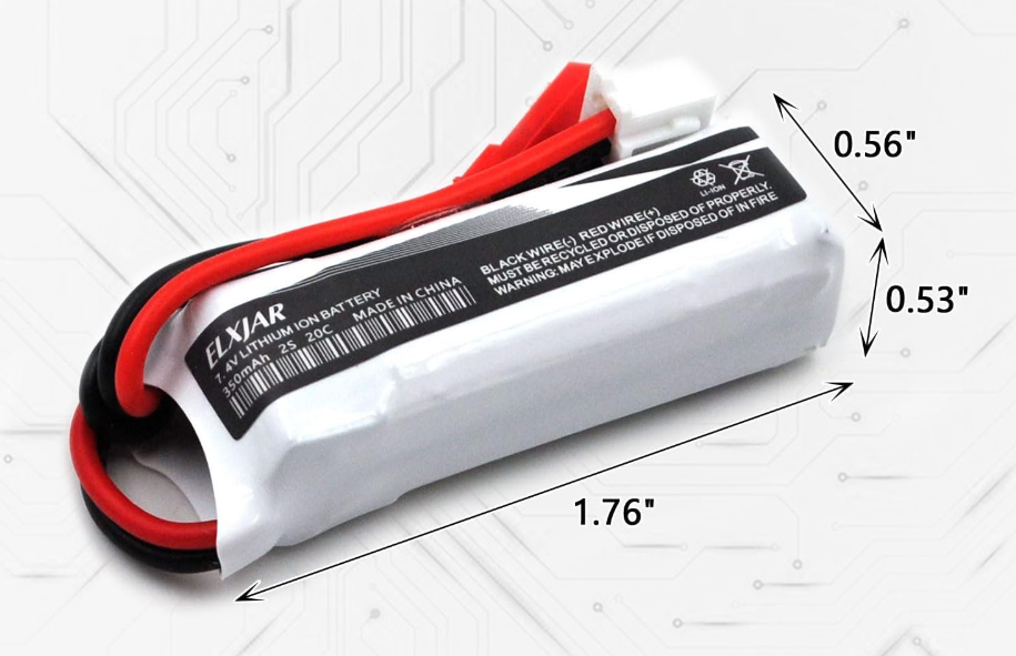 Elxjar 7.4V 350mAh Battery Replacement for UCX2405PRO